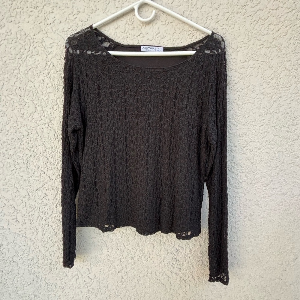 Arizona Jean Company Black‎ Lace Crop Top - Picture 7 of 9
